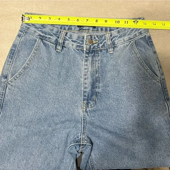 SHEIN Light Blue Denim Mom Jeans Size 27 - Picture 6 of 12